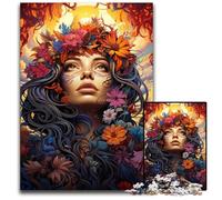 Puzzle 1000 pièces Femme psychédélique et Heureuse, pour Adultes, Divertissement Relaxant, Cadeau de Noël idéal et décoration d'intérieur 26x38cm/10,23x14,96 Pouces