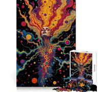 Puzzle 1000 pièces Femme psychédélique surréaliste dans Le Cosmos pour Adolescents, Jeu de réflexion, découpe de précision, Cadeau de Festival 50x75cm