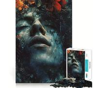 Puzzle 1000 pièces Femme surréaliste, Feuilles et Nature pour Adolescents, Jeu de logique et de réflexion, Divertissement paisible, Bords Lisses, Cadeau créatif 38x52cm