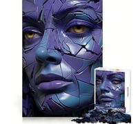 Puzzle 1000 pièces Femme Surréaliste Violet Art pour Adolescents Jeu de réflexion Simple et Amusant Découpe serrée Père Noël Vœux 38x52cm