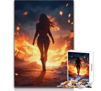Puzzle 1000 pièces - Femme traversant Le feu - Jeu éducatif, Analyse et logique - Idée Cadeau pour Un Père Noël Secret - Dimensions : 50x75cm
