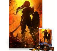 Puzzle 1000 pièces Femme Viking Berserker pour Adultes Stimulation de l'esprit Plaisir Garanti Assemblage Solide Cadeau Festif (38x52cm)