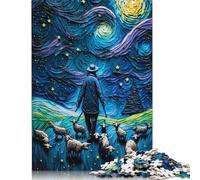 Puzzle 1000 pièces Fermier et Ses Moutons pour Adultes Puzzles pour Adultes et Adolescents Cadeaux du Père Noël Secret 1000 pièces (75 x 50 cm)
