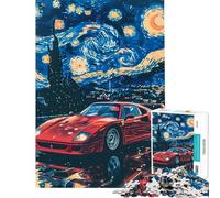 Puzzle 1000 pièces Ferrari F Nuit étoilée Activités Amusantes à la Maison Défi Difficile Jeu Impossible pour Les 14 Ans et Plus (50x75cm)