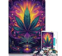 Puzzle 1000 pièces Feuilles psychédéliques pour Adultes et Adolescents, Jeux d'activités familiales stimulants, Jouet de Bricolage pour décoration Murale de la Maison (38x26cm)