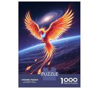 Puzzle 1000 Pièces Fiery Phoenix Rising in Space Puzzles pour Adolescents Course De Vitesse Manuelle Activités Amusantes À La Maison Jeu Stimulant Et Jeu en Famille 52x38cm/1000pcs