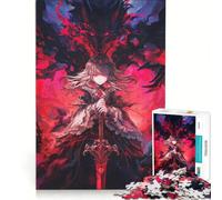 Puzzle 1000 pièces Fille Anime avec épée et Loup, Jeu de réflexion, défi Difficile, idéal comme Cadeau pour Toute la Famille 38x52cm