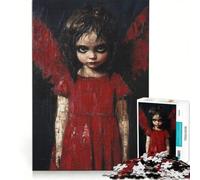 Puzzle 1000 pièces Fille aux Ailes Rouges Jeux relaxants Décompression intellectuelle Collection d'artistes Beaux-Arts 50x75cm