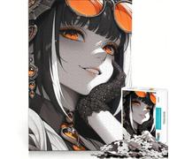 Puzzle 1000 pièces Fille d'anime avec Un Verre Orange, Jeu de réflexion, défi Difficile, idéal comme Cadeau pour Toute la Famille 50x75cm