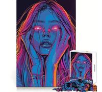 Puzzle 1000 pièces Fille en Transe psychédélique pour Adultes, pour stimuler la mémoire et se détendre mentalement, qualité supérieure, Surprise chaleureuse (50x75cm)