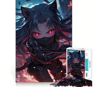 Puzzle 1000 pièces Fille Ninja à Oreilles de Chat Bordure Fine Activité intellectuelle Jeu Relaxant Cadeau de Noël Amusant (38x26cm)