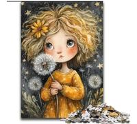 Puzzle 1000 pièces Fille Pissenlit Puzzle 1000 pièces Activité de cohésion familiale, Cadeau Unique pour Les fêtes et Les Anniversaires (Taille 26x38cm)
