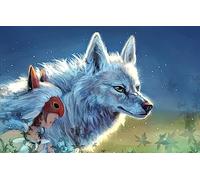 Puzzle 1000 Pieces Fille Princesse Mononoké Et Loups 75 * 50Cm