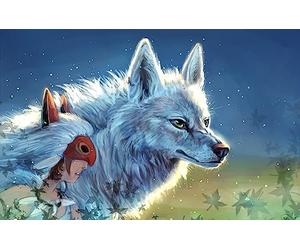 Puzzle 1000 Pieces Fille Princesse Mononoké Et Loups 75 * 50Cm