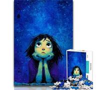Puzzle 1000 pièces Fille regardant Le Ciel pour Adultes et Adolescents, Aide Le Cerveau à exercer des Jouets addictifs pour cultiver la Patience Convient aux Couples 50x75cm