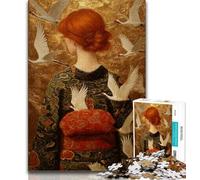 Puzzle 1000 pièces Fille rousse Puzzles 1000 pièces pour Adolescents Anti-Stress Défi Difficile Décoration d'intérieur Unique et Cadeaux 75x50cm