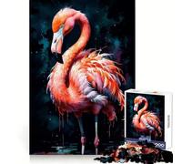 Puzzle 1000 pièces Flamant Rose Aquarelle pour Adolescents Jeu de logique et de Sens Simple, Amusant, Bords Lisses, Cadeau élégant (38x52cm)