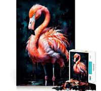 Puzzle 1000 pièces Flamant Rose Aquarelle pour Adolescents Jeu de logique et de Sens Simple, Amusant, Bords Lisses, Cadeau élégant (38x52cm)