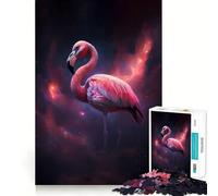 Puzzle 1000 pièces Flamant Rose de l'espace pour Adolescents, Jeu de Puzzle Stimulant la réflexion, Jeu de Groupe, Art Assembler, Cadeau Classique (50x75cm)