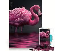 Puzzle 1000 pièces Flamant Rose pour Adolescents, Jeu de logique Puissant, évasion apaisante, Bords Nets, Cadeau d'anniversaire (38x52cm)
