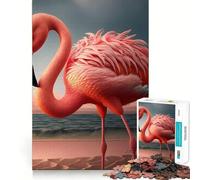 Puzzle 1000 pièces Flamant Rose pour Adultes, Jeu de réflexion et de détente, Design à Assembler, Collection d'art (38x52cm)