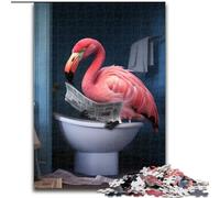Puzzle 1000 pièces Flamingo lisant Un Journal pour Adultes, Casse-tête éducatif, décoration Artistique pour la Maison et Le Bureau, 14 Ans et Plus, Taille 38x26cm