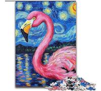 Puzzle 1000 pièces Flamingo Night Sky pour Adultes, Jeu Stimulant et Jeu en Famille, Collection d'artistes, Beaux-Arts pour Les 14 Ans et Plus (26x38cm)