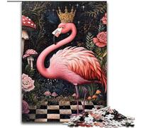 Puzzle 1000 pièces Flamingo Queen pour Adultes, Anti-Stress, pour Passer des Vacances à la Maison, avec Affiche et fiche de Questions Assorties (50x75cm)