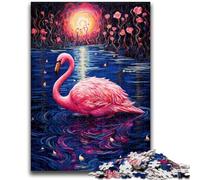 Puzzle 1000 pièces Flamingo Swirl Night Aide Le Cerveau à exercer des Jouets addictifs pour cultiver la Patience Décoration Parfaite 50x75cm