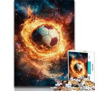 Puzzle 1000 pièces Flamme Football Puzzles pour Adultes Adolescents 1000 pièces Jouets éducatifs Jeux Anti-Stress renforcer l'amour Entre Couples (26x38cm)