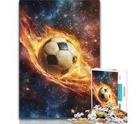 Puzzle 1000 pièces Flamme Football Puzzles pour Adultes Adolescents 1000 pièces Jouets éducatifs Jeux Anti-Stress renforcer l'amour Entre Couples (26x38cm)