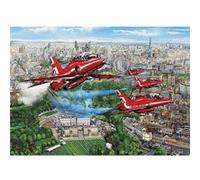 Puzzle 1000 pièces : Flèches rouges survolant Londres