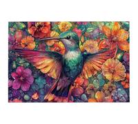 Puzzle 1000 Pièces Fleur, 1000 Pièces Puzzle Adulte, Jeu de Concentration, 75x50cm Grand Puzzles Bois pour Décoration Maison, Jeu de Puzzles Colibri pour Toute la Famille, Cadeau Femme/Homme, -8158