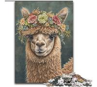 Puzzle 1000 pièces Fleur Alpaga pour Adolescents, Jeux éducatifs, décoration d'intérieur, décoration d'intérieur Unique, Cadeaux 26x38cm