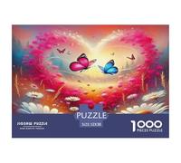 Puzzle 1000 Pièces Fleur Cœur Papillon Marguerite Papier Recyclé Jeu Éducatif Anti-Stress Idée Cadeau Adulte 52x38cm