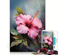 Puzzle 1000 pièces Fleur d'hibiscus,Assemblage Parfait,Jeu créatif et Artistique pour se détendre et s'amuser,décoration de Noël (50x75cm)