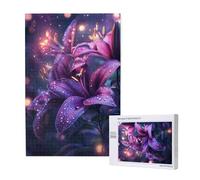 Puzzle 1000 Pieces Fleur Grand Puzzle Classiques en Bois pour Adultes, Jeux Amusants/Colorés/Impossible/Difficiles, Cadeau d'anniversaire de Festivals pour la Famille Amis Cadeaux, Lis M-1637