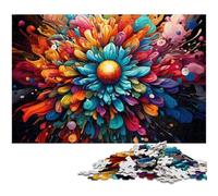 Puzzle 1000 pièces Fleurs artistiques colorées Puzzles pour Adultes et Enfants Puzzle en Bois Excellent Cadeau pour Adultes 1000 pièces (75 x 50 cm)