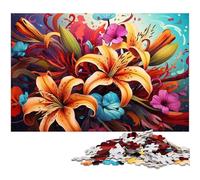 Puzzle 1000 pièces Fleurs artistiques colorées Puzzles pour Adultes et Enfants Puzzle en Papier Excellent Cadeau pour Adultes 1000 pièces (38 x 26 cm)
