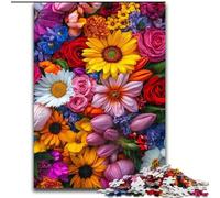 Puzzle 1000 pièces Fleurs artistiques, Jeu éducatif et décompressant pour Anniversaire et Noël (26x38cm)