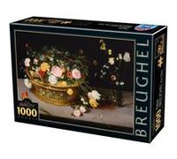 Puzzle 1000 pièces : Fleurs dans une Panière, Pieter Brueghel DToys G