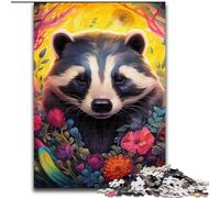 Puzzle 1000 pièces Fleurs de Blaireau à Miel, Jeu interactif Familial pour Adultes, Cadeau Casse-tête, Jouet éducatif (Taille 50x75cm)