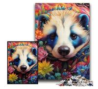 Puzzle 1000 pièces Fleurs de Blaireau à Miel pour Adultes, Adolescents et Famille - Jeu de réflexion à Faire soi-même, Taille 26x38cm