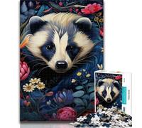 Puzzle 1000 pièces Fleurs de Blaireau à Miel Puzzles Adultes 1000 pièces, pour 14 Ans et Plus Jeu Impossible Meilleur Cadeau pour Adultes et Adolescents 26x38cm