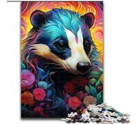 Puzzle 1000 pièces Fleurs de Blaireau à Miel Puzzles Puzzles stimulants à Faire soi-même, Jeu Familial Parfait ou Cadeau décoratif Taille : 38x26cm