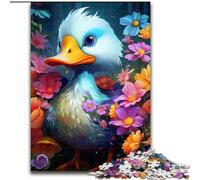 Puzzle 1000 pièces, Fleurs de Canard colorées, Puzzle 1000 pièces, Interaction familiale et Cadeau Amusant, Design Abstrait Vibrant (Taille 26x38cm)