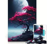 Puzzle 1000 pièces Fleurs de Cerisier Arbre Japonais Jointure Lisse Jeu de réflexion Amusant Jeu Occasionnel Décoration Artistique de Noël (38x52cm)