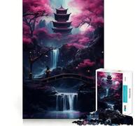 Puzzle 1000 pièces Fleurs de Cerisier Art Japonais Découpe précise Jeu de logique Jeu Facile Cadeau Artistique de Noël (38x26cm)