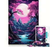 Puzzle 1000 pièces Fleurs de Cerisier Art Japonais Découpe précise Puzzle logique Jeu de Loisirs Amusant Décoration Murale de Noël (50x75cm)