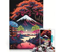 Puzzle 1000 pièces Fleurs de Cerisier Japon Magie, Jeu de réflexion, Cadeau d'anniversaire, avec des pièces de Formes aléatoires Parfaitement emboîtables 38x26cm